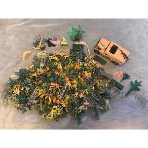 Huge Lot Plastic Toy Soldiers Military Men Figures Vehicles Jets Accessories